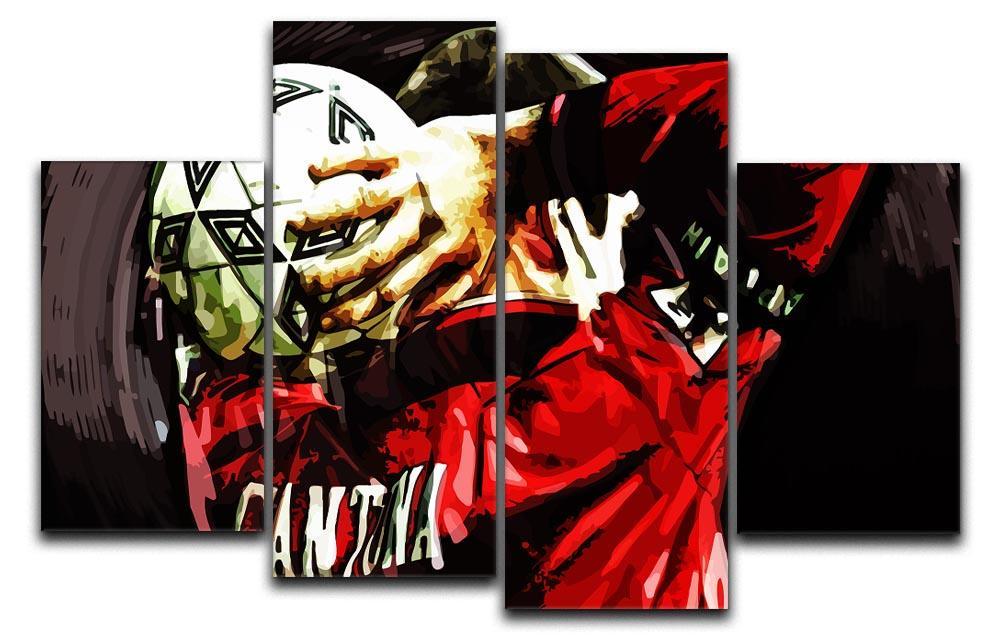 Eric Cantona 4 Split Panel Canvas  - Canvas Art Rocks - 1