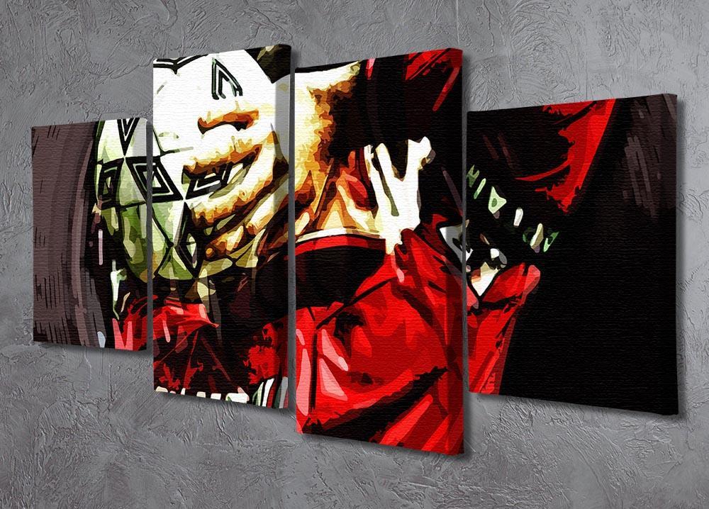 Eric Cantona 4 Split Panel Canvas - Canvas Art Rocks - 2