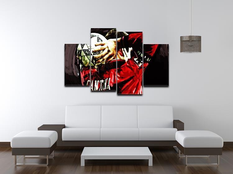 Eric Cantona 4 Split Panel Canvas - Canvas Art Rocks - 3
