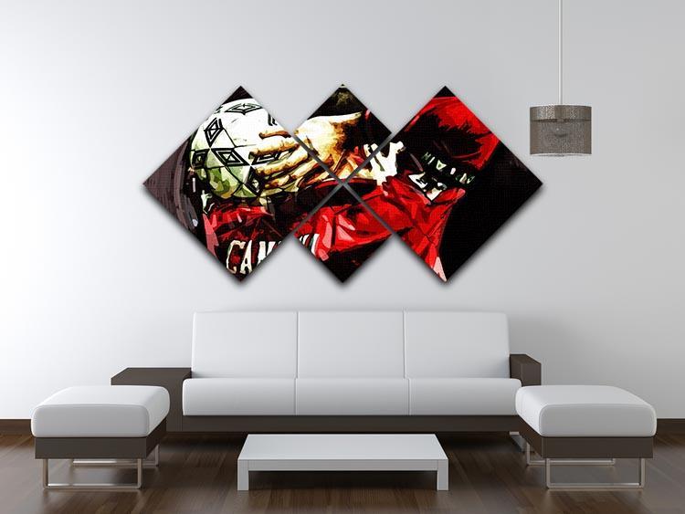 Eric Cantona 4 Square Multi Panel Canvas - Canvas Art Rocks - 3