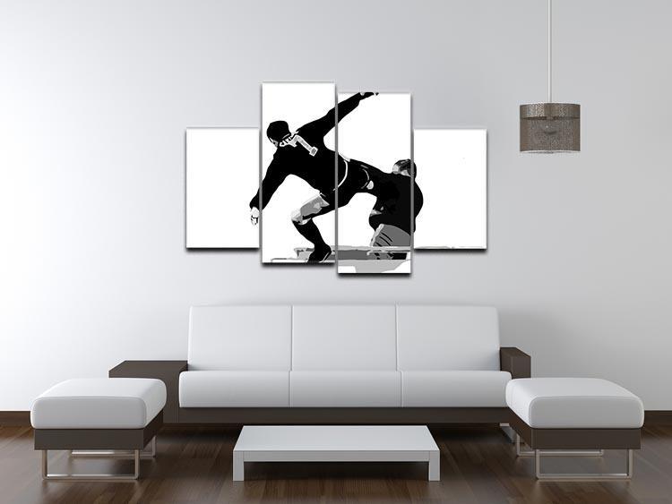 Eric Cantona Kick 4 Split Panel Canvas - Canvas Art Rocks - 3