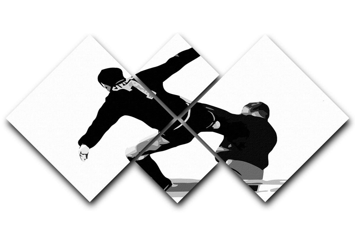 Eric Cantona Kick 4 Square Multi Panel Canvas  - Canvas Art Rocks - 1