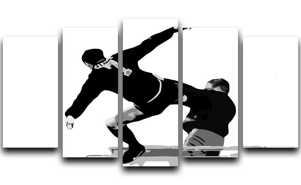 Eric Cantona Kick 5 Split Panel Canvas  - Canvas Art Rocks - 1