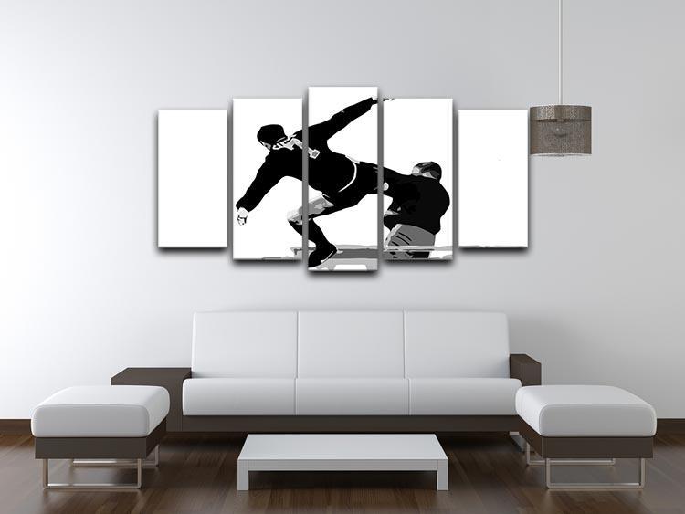 Eric Cantona Kick 5 Split Panel Canvas - Canvas Art Rocks - 3