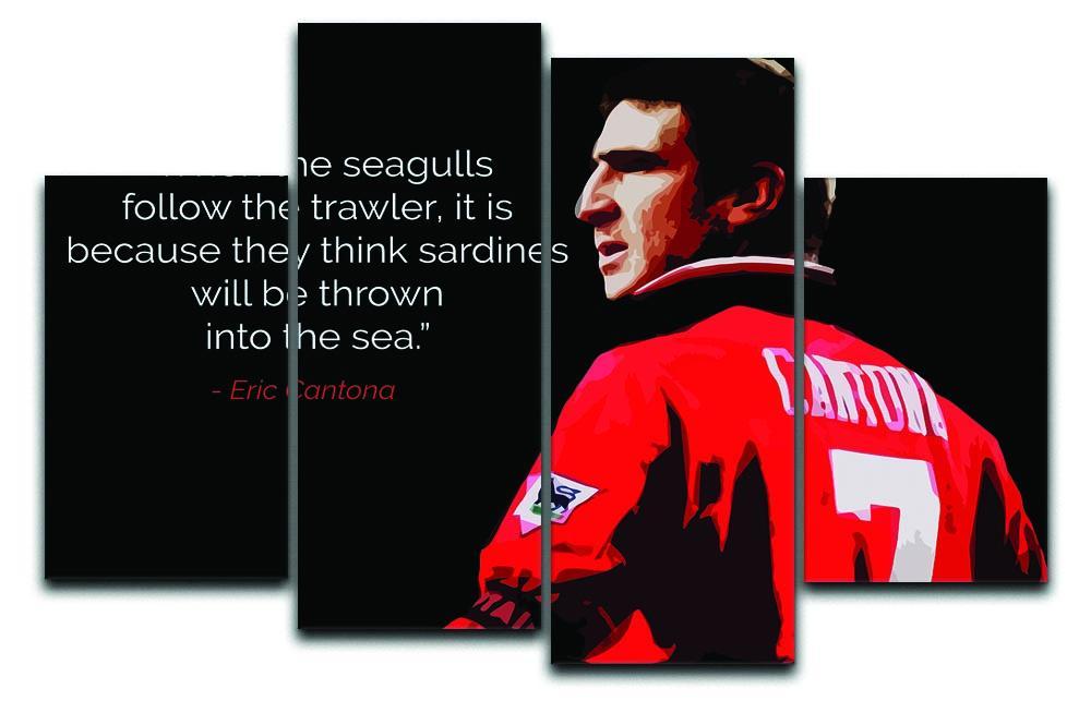 Eric Cantona Seagulls 4 Split Panel Canvas  - Canvas Art Rocks - 1