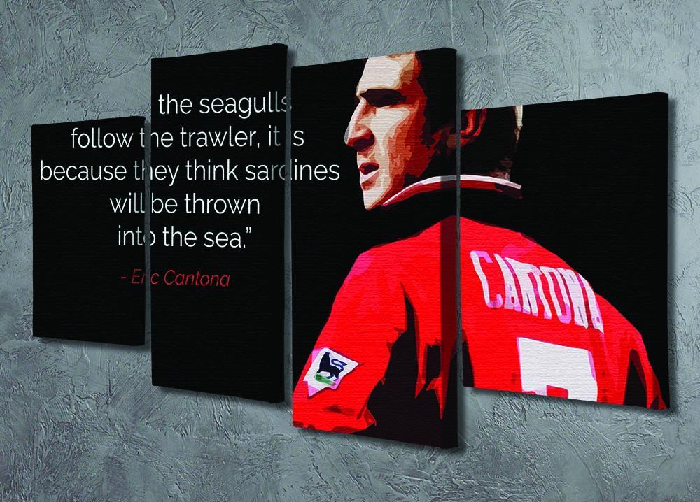 Eric Cantona Seagulls 4 Split Panel Canvas - Canvas Art Rocks - 2
