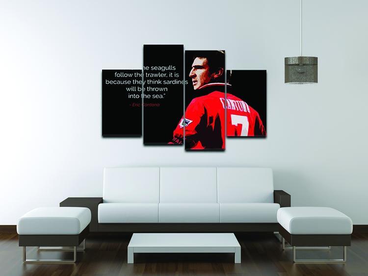 Eric Cantona Seagulls 4 Split Panel Canvas - Canvas Art Rocks - 3