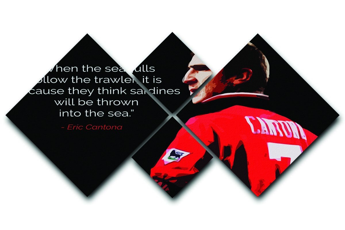Eric Cantona Seagulls 4 Square Multi Panel Canvas  - Canvas Art Rocks - 1