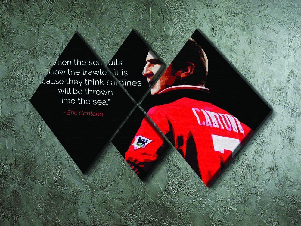 Eric Cantona Seagulls 4 Square Multi Panel Canvas - Canvas Art Rocks - 2