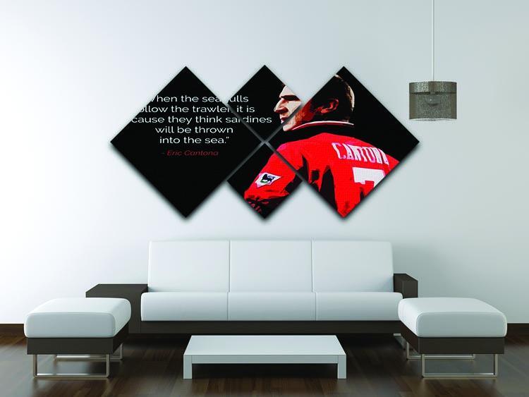Eric Cantona Seagulls 4 Square Multi Panel Canvas - Canvas Art Rocks - 3