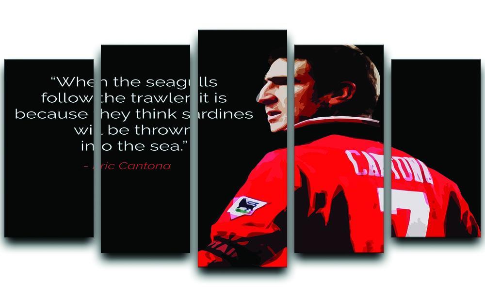 Eric Cantona Seagulls 5 Split Panel Canvas  - Canvas Art Rocks - 1