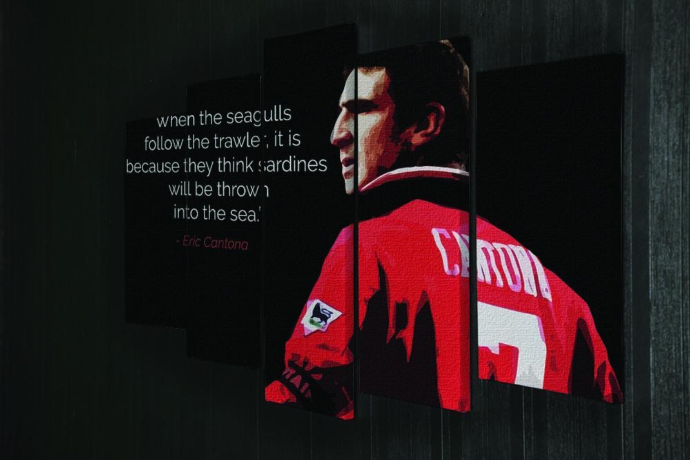 Eric Cantona Seagulls 5 Split Panel Canvas - Canvas Art Rocks - 2