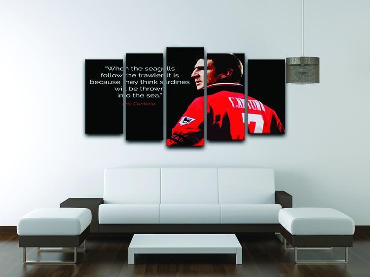 Eric Cantona Seagulls 5 Split Panel Canvas - Canvas Art Rocks - 3