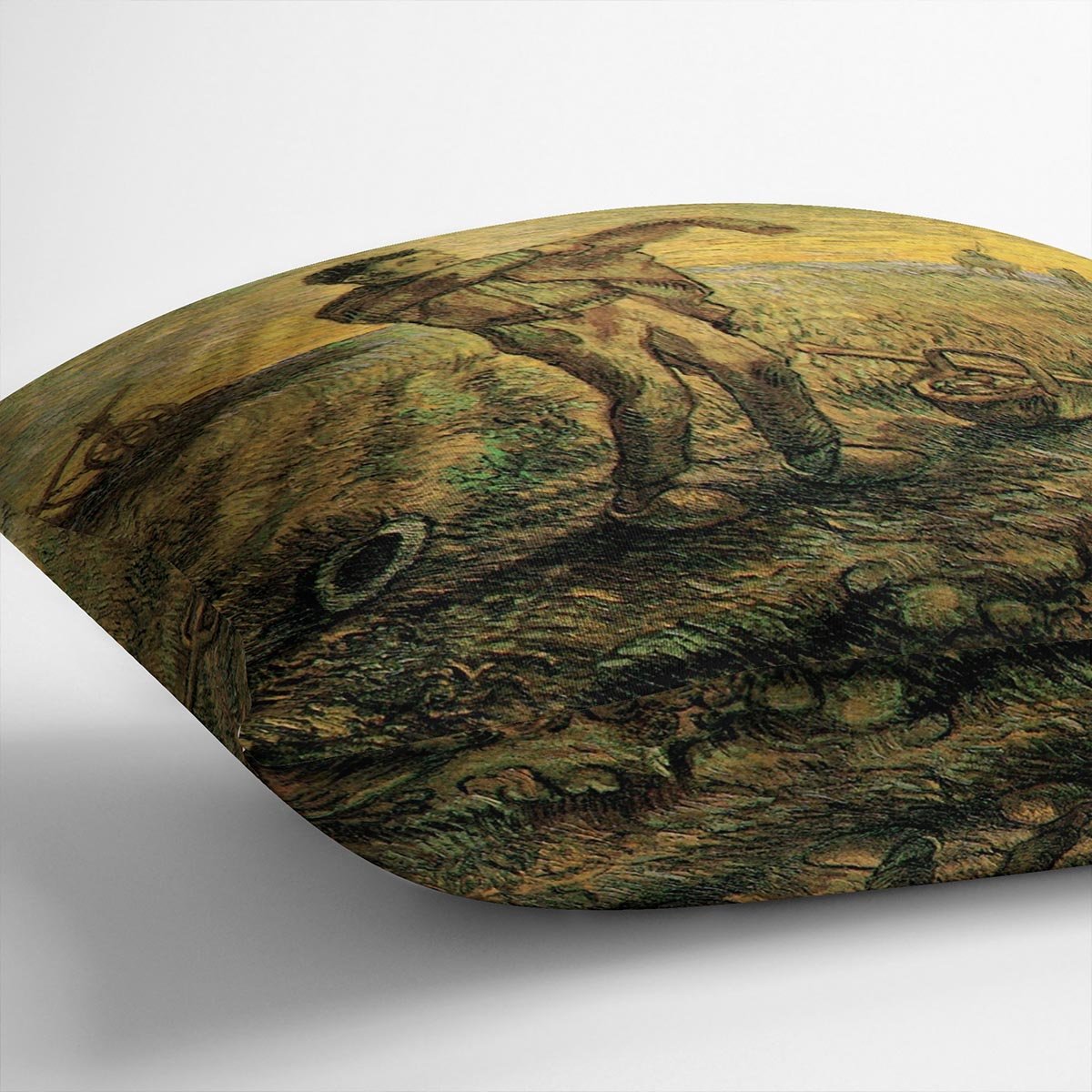 Evening The End of the Day after Millet by Van Gogh Throw Pillow