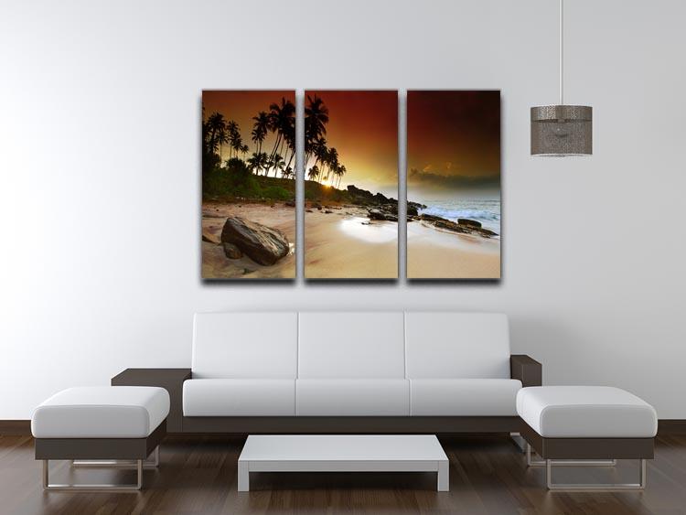 Extremely beautiful vivid sunrise 3 Split Panel Canvas Print - Canvas Art Rocks - 3