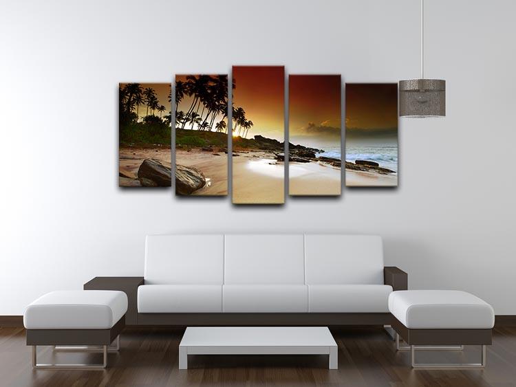 Extremely beautiful vivid sunrise 5 Split Panel Canvas - Canvas Art Rocks - 3