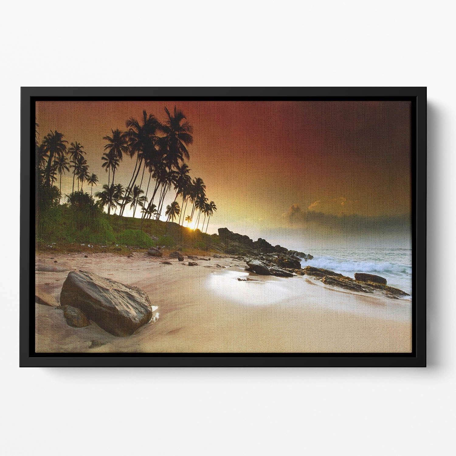 Extremely beautiful vivid sunrise Floating Framed Canvas