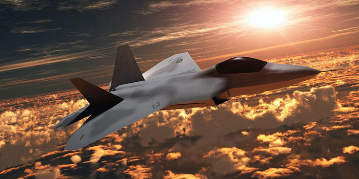 F22 Fighter Jet at Sunset Wall Mural Wallpaper
