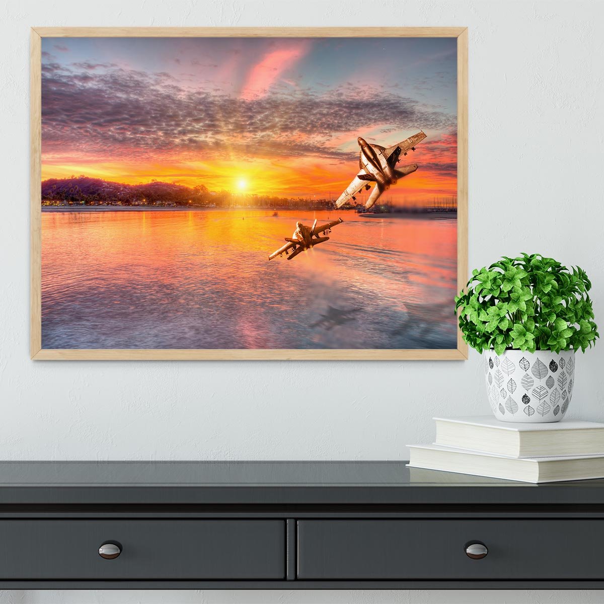 F 18 squadron over the sea Framed Print - Canvas Art Rocks - 4