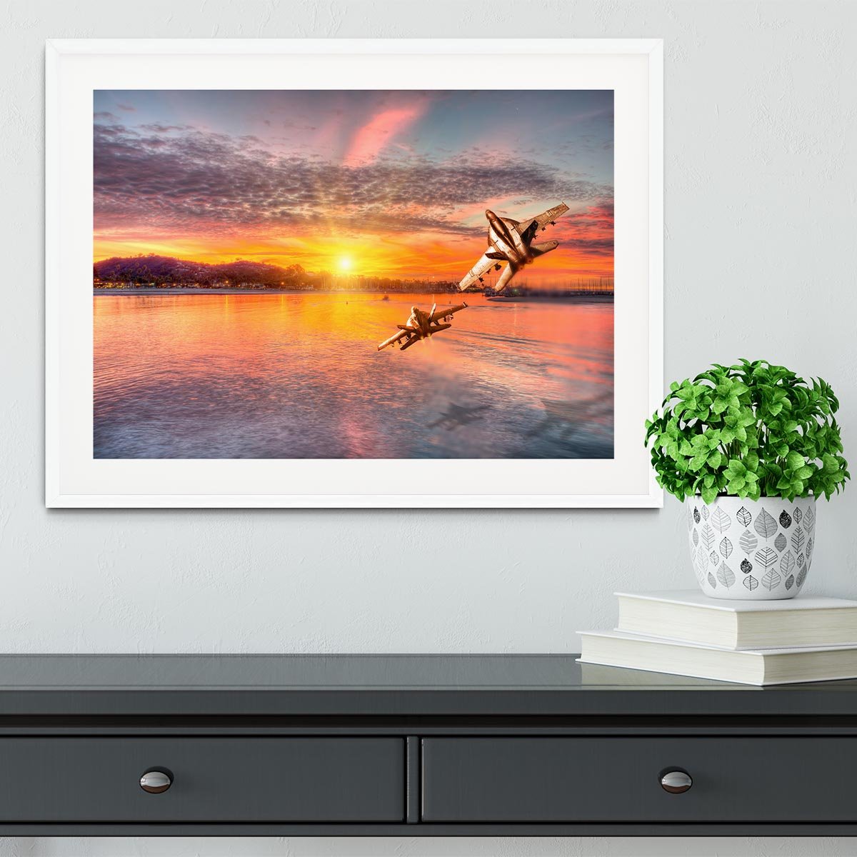 F 18 squadron over the sea Framed Print - Canvas Art Rocks - 5