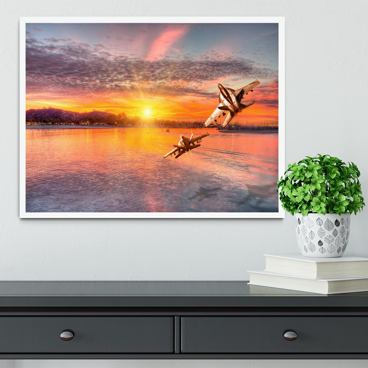 F 18 squadron over the sea Framed Print - Canvas Art Rocks -6