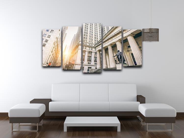Facade of the Federal Hall 5 Split Panel Canvas  - Canvas Art Rocks - 3