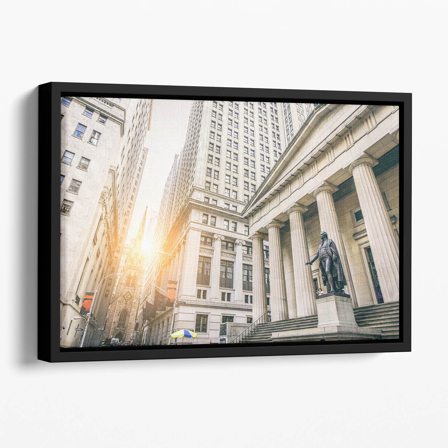 Facade of the Federal Hall Floating Framed Canvas