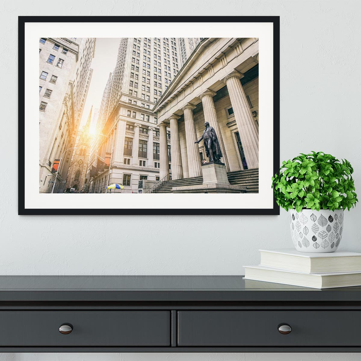 Facade of the Federal Hall Framed Print - Canvas Art Rocks - 1