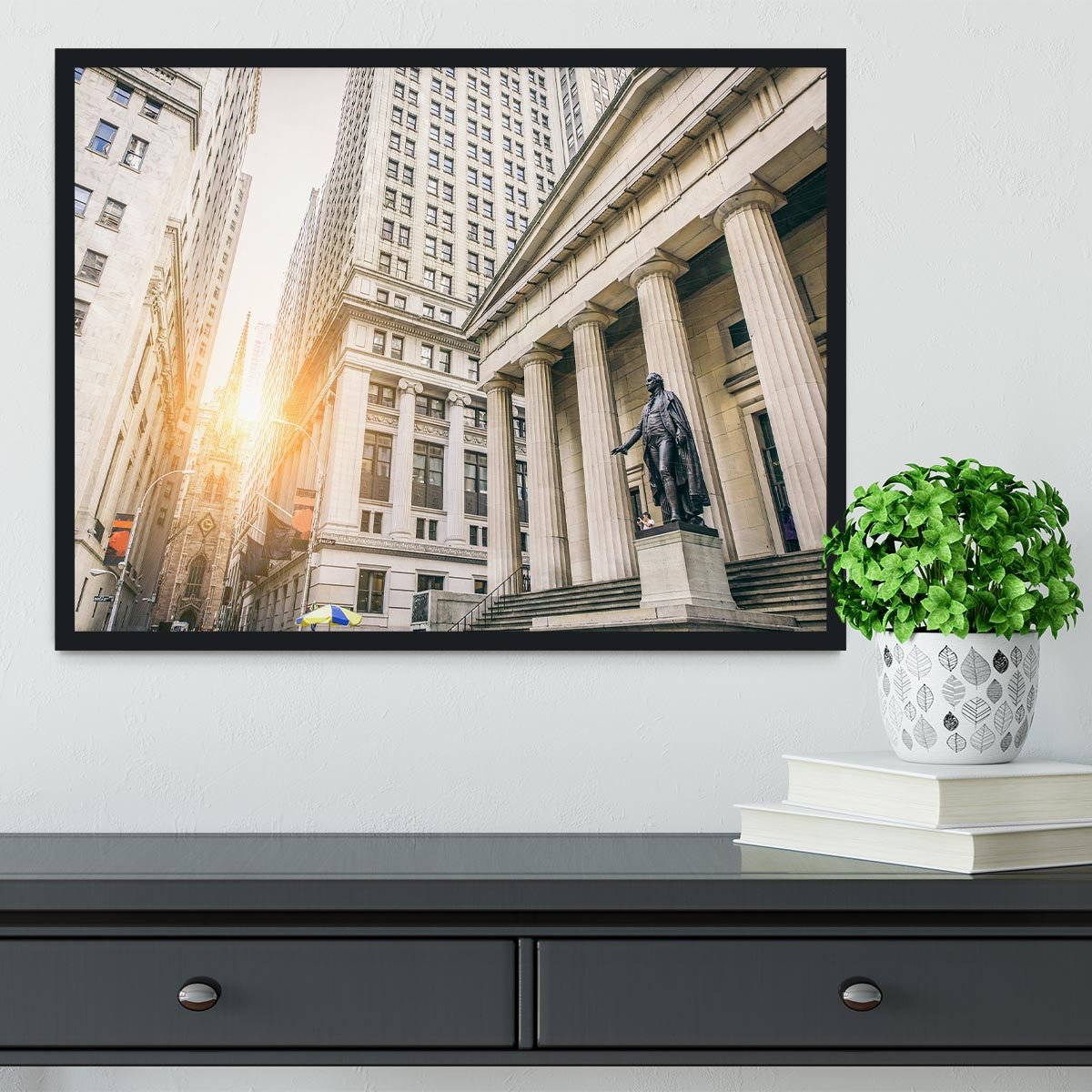 Facade of the Federal Hall Framed Print - Canvas Art Rocks - 2