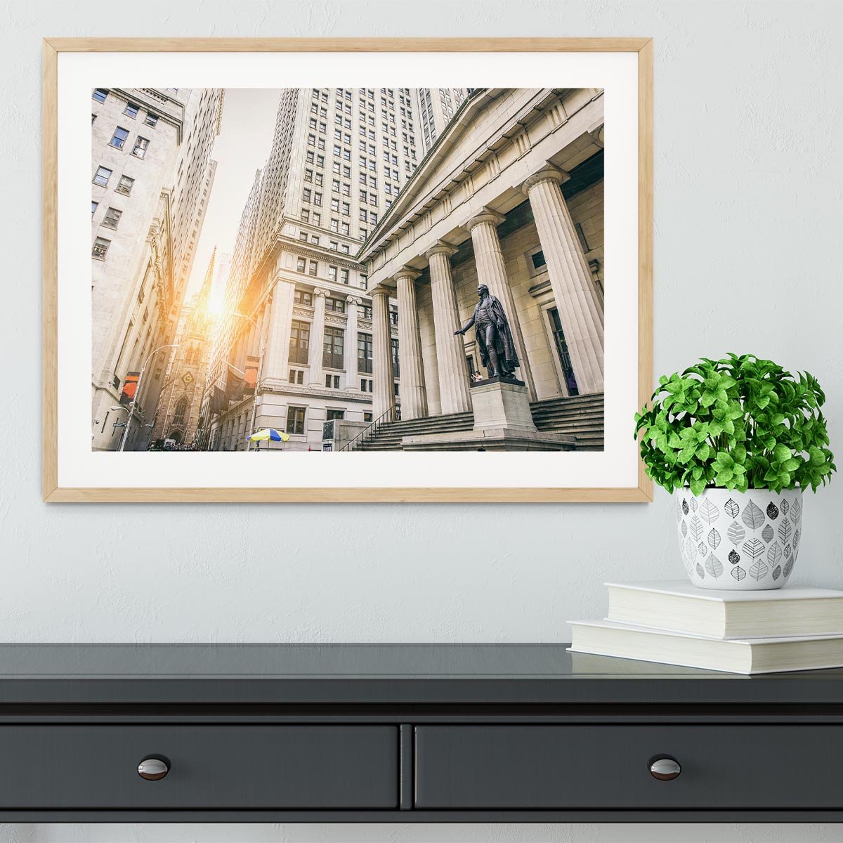 Facade of the Federal Hall Framed Print - Canvas Art Rocks - 3