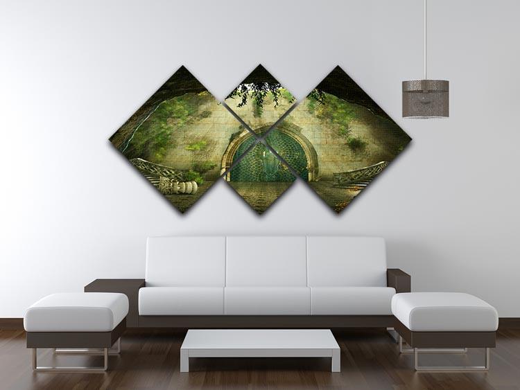 Fantasy cave 4 Square Multi Panel Canvas  - Canvas Art Rocks - 3