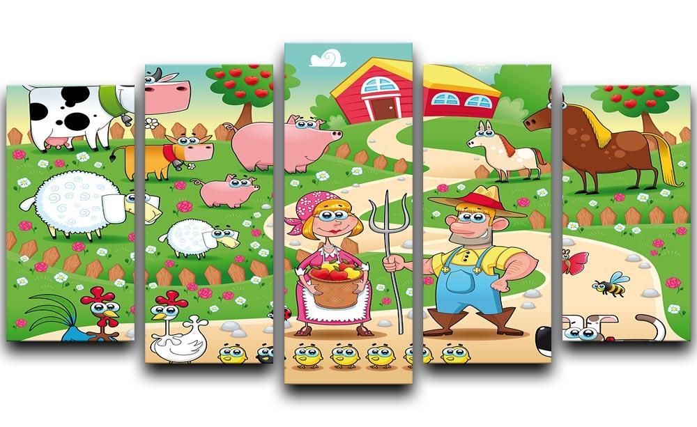 Farm Family 5 Split Panel Canvas - Canvas Art Rocks - 1