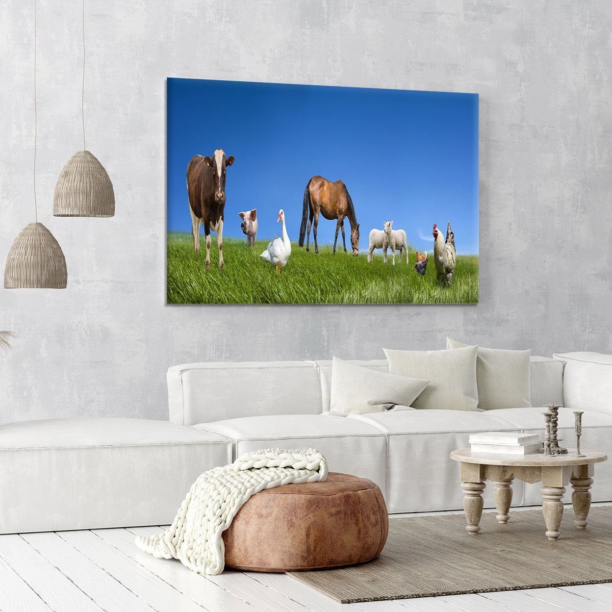 Farm animals collection Canvas Print or Poster
