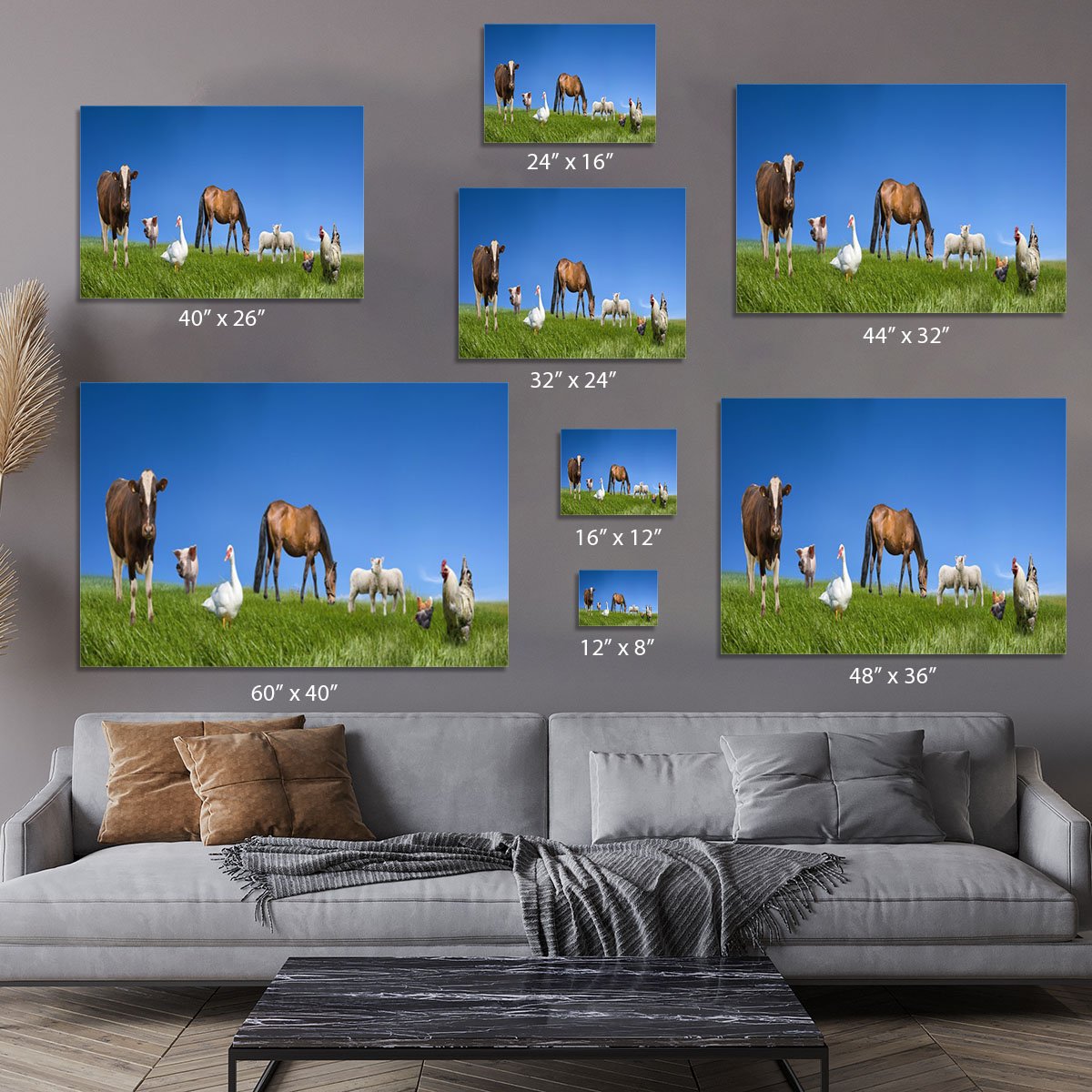 Farm animals collection Canvas Print or Poster