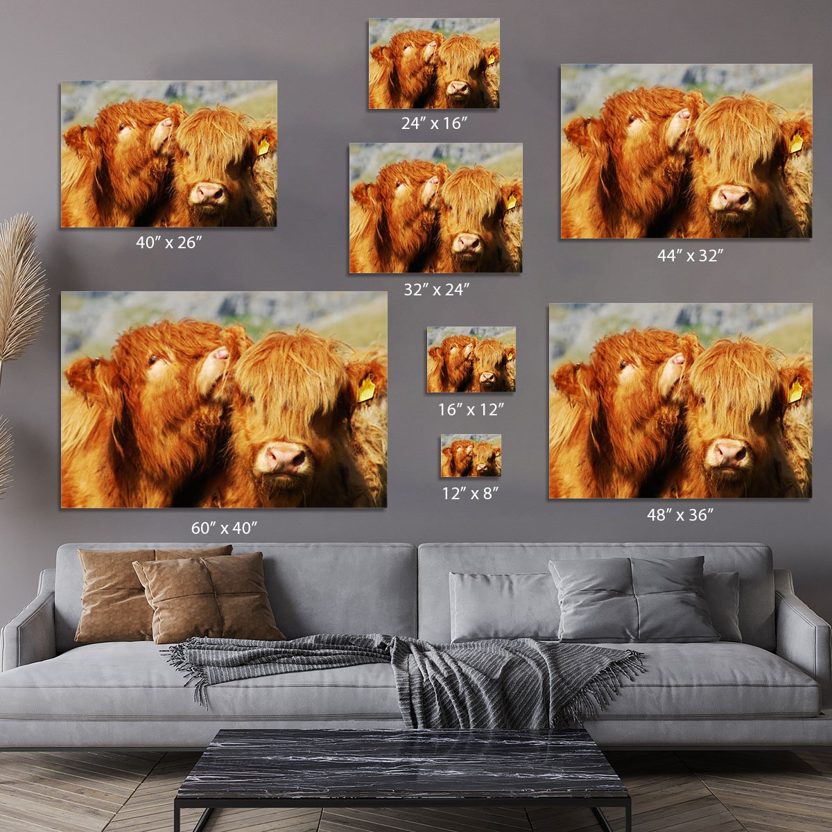 Farm cows Canvas Print or Poster
