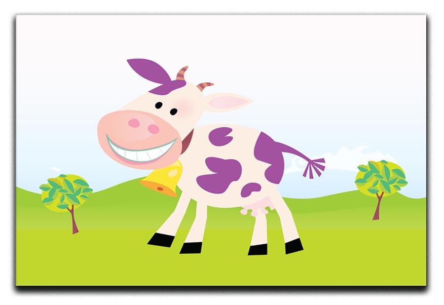 Farm scene with cow Canvas Print or Poster - Canvas Art Rocks - 1