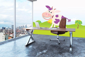 Farm scene with cow Wall Mural Wallpaper - Canvas Art Rocks - 3