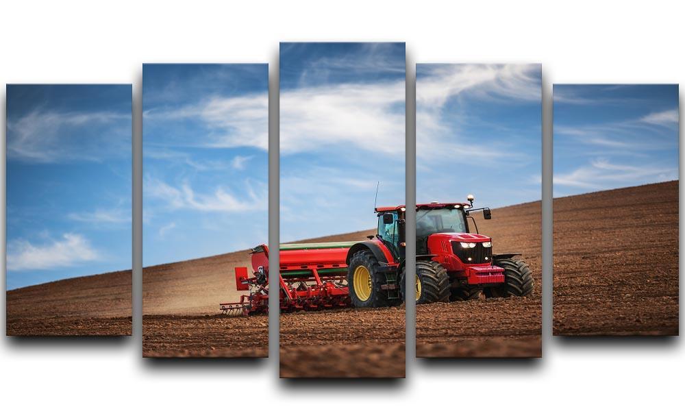 Farmer in tractor 5 Split Panel Canvas  - Canvas Art Rocks - 1