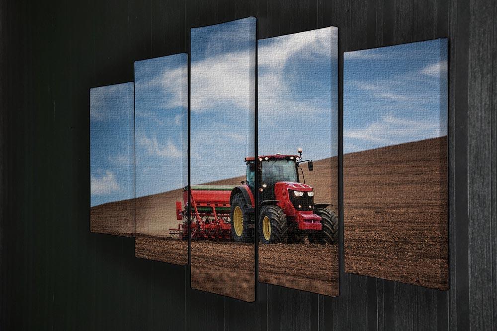 Farmer in tractor 5 Split Panel Canvas  - Canvas Art Rocks - 2