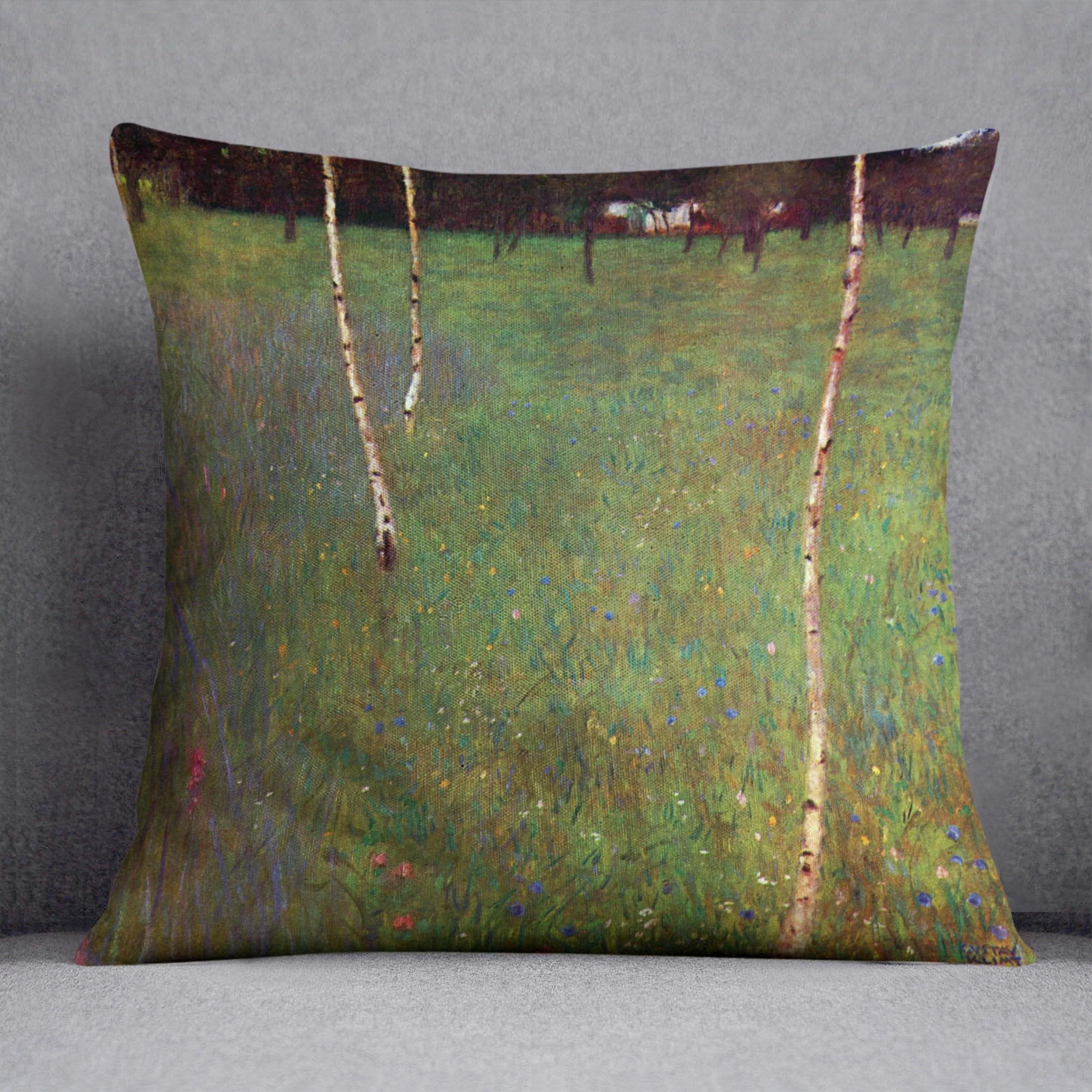 Farmhouse by Klimt Throw Pillow