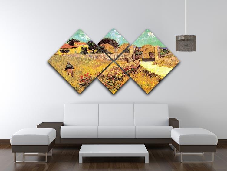 Farmhouse in Provence by Van Gogh 4 Square Multi Panel Canvas - Canvas Art Rocks - 3