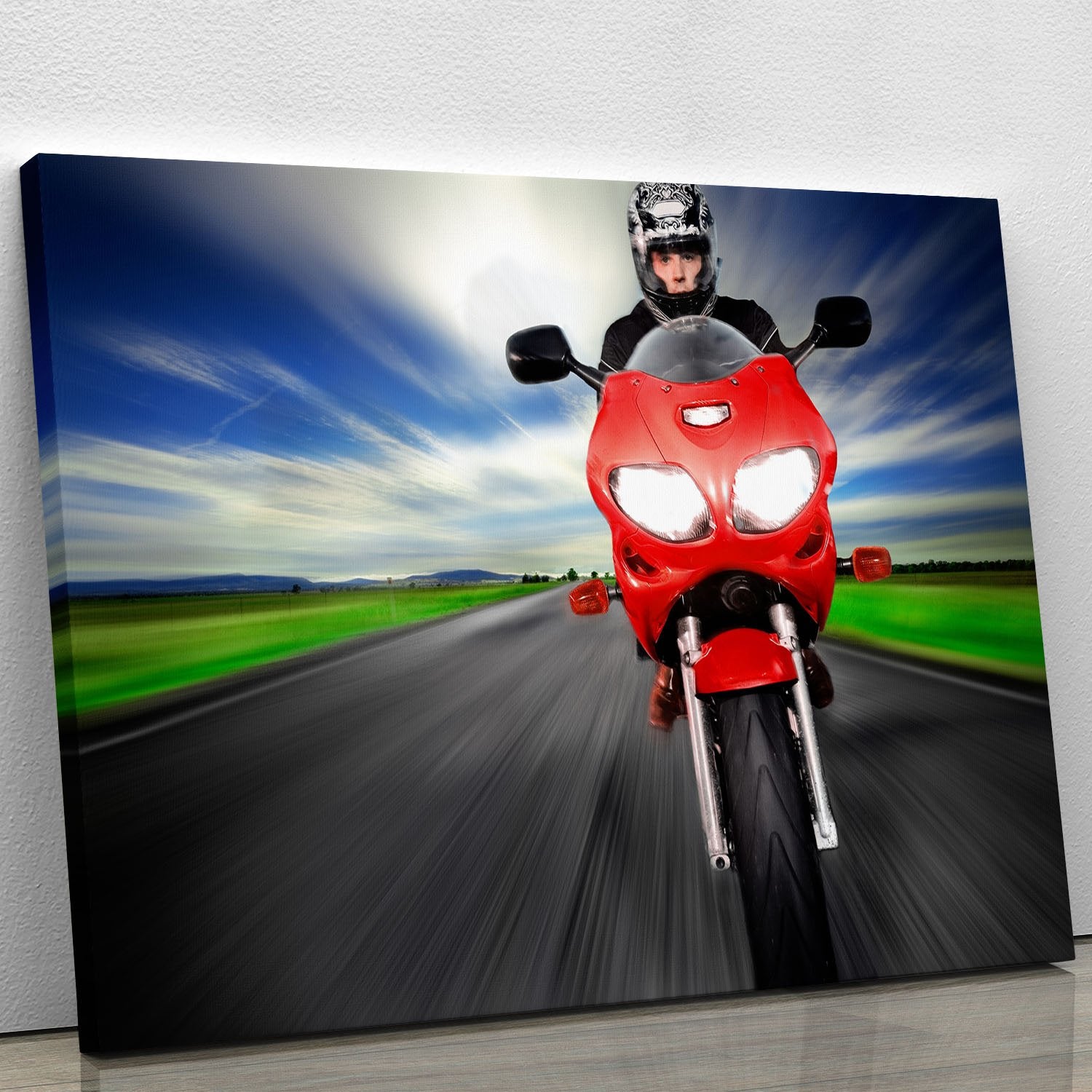 Fast Red Motorbike Canvas Print or Poster