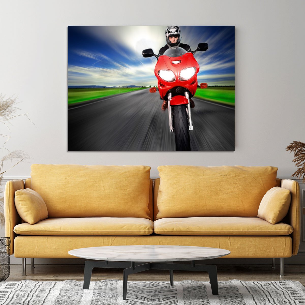 Fast Red Motorbike Canvas Print or Poster