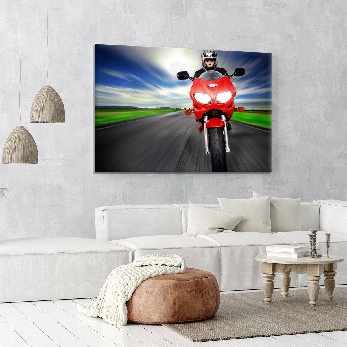 Fast Red Motorbike Canvas Print or Poster