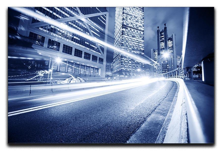 Fast moving cars lights blurred city Canvas Print or Poster  - Canvas Art Rocks - 1