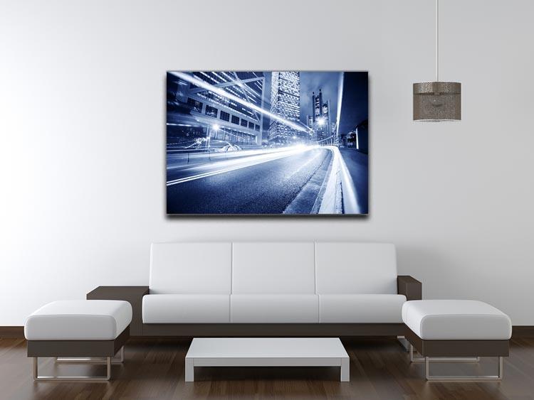 Fast moving cars lights blurred city Canvas Print or Poster - Canvas Art Rocks - 4
