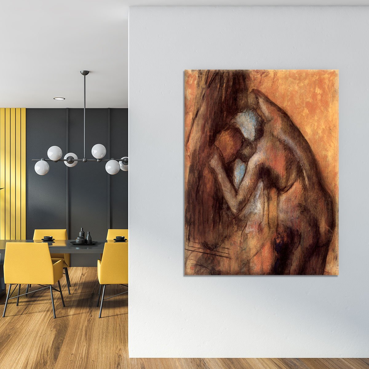 Female act with hairdrying by Degas Canvas Print or Poster