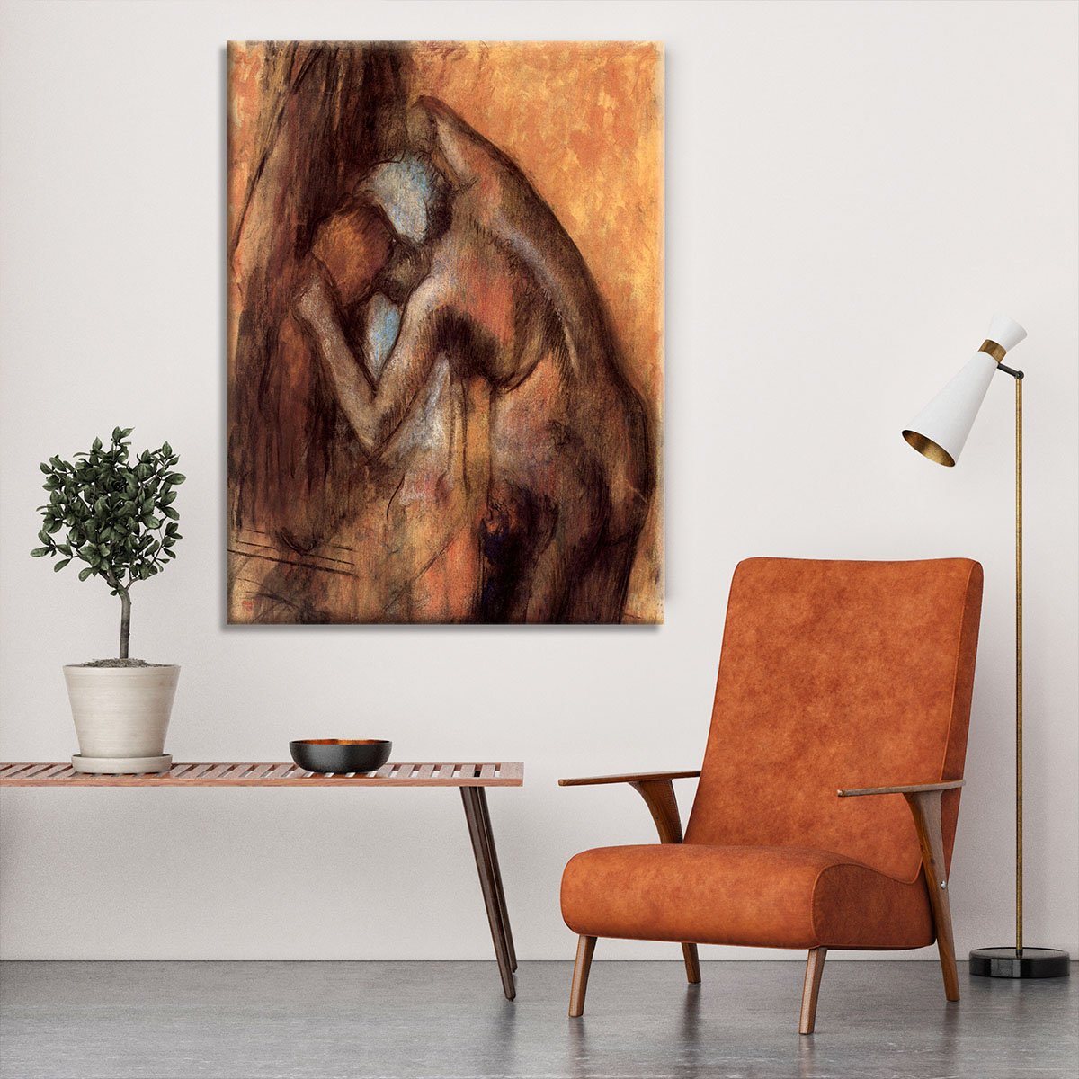Female act with hairdrying by Degas Canvas Print or Poster