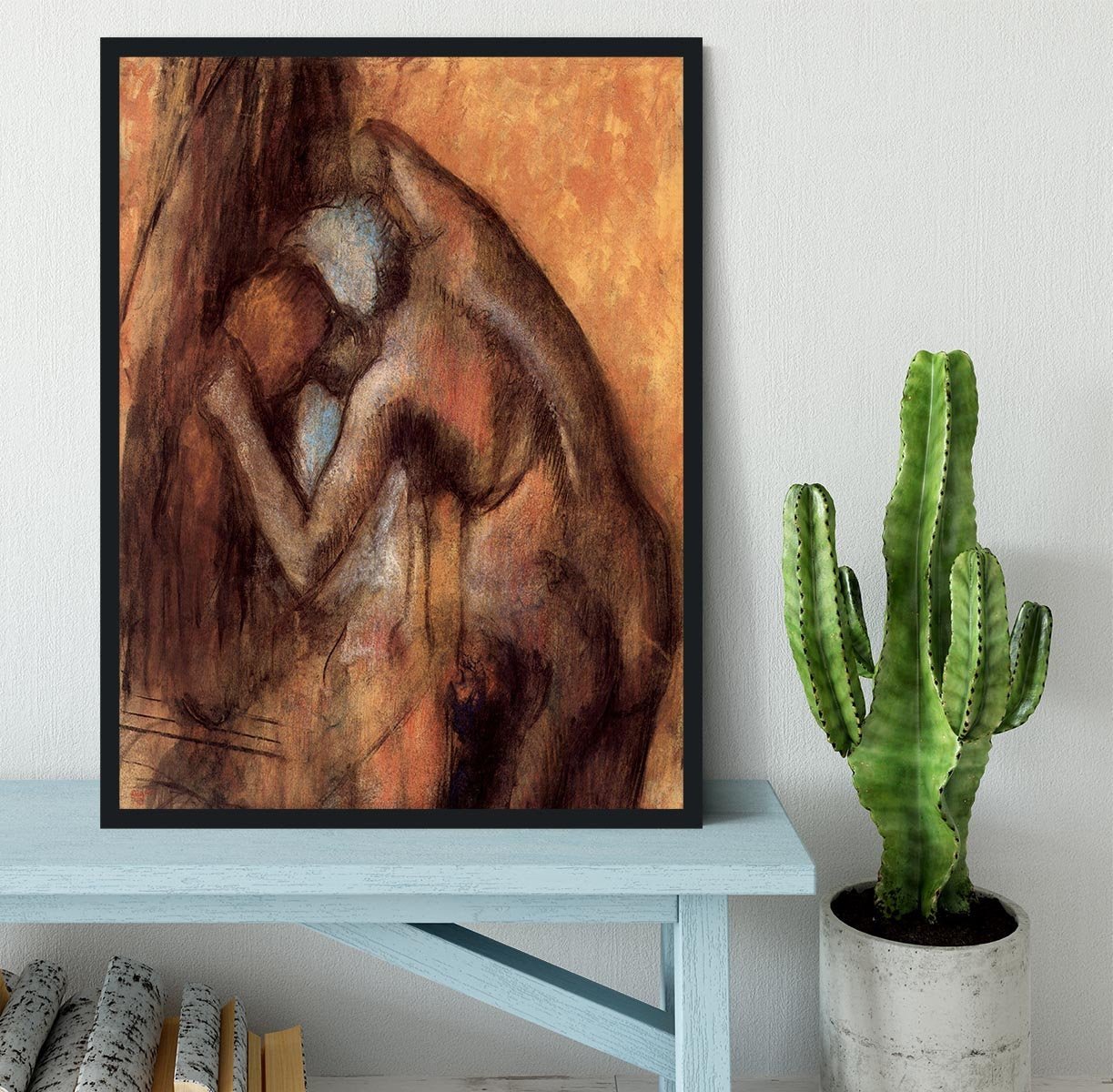 Female act with hairdrying by Degas Framed Print - Canvas Art Rocks - 2