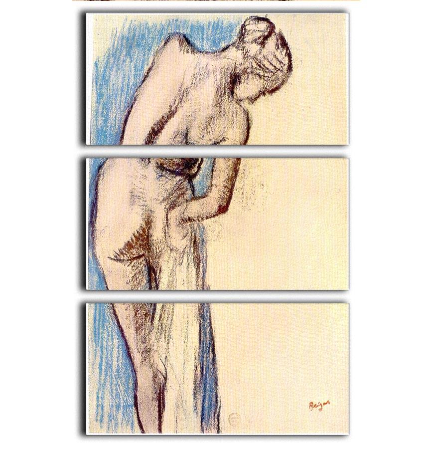 Female after the bath by Degas 3 Split Panel Canvas Print - Canvas Art Rocks - 1